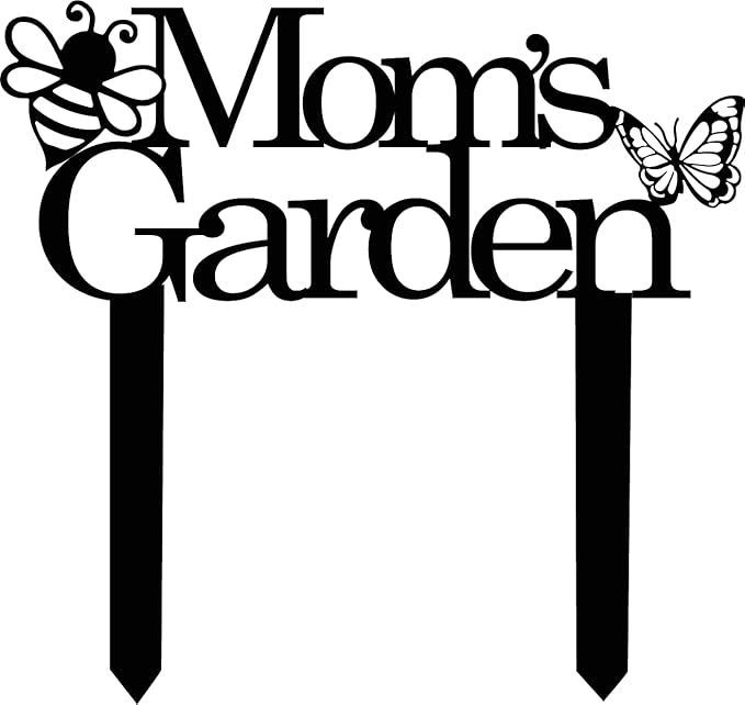 Custom Patio Meta Sign with Stake, Bee and Butterfly Decoration, Farmhouse Yard Art - Personalized Gardener Name, Gift for Mom & Grandma-Ruum Studio Home