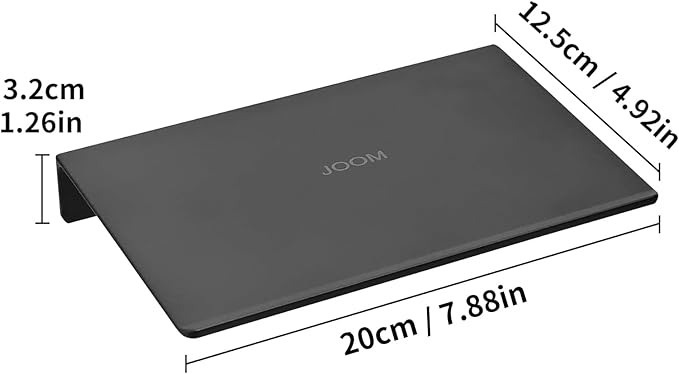 JOOM Small Metal Wall Floating Shelf - Metal Wall Shelf, Black Floating Shelf, Small Bathroom Shelf, Display Shelves for Living Room/Kitchen/Bedroom (Black, 8Inch)-Ruum Studio Home