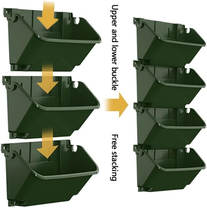 Self-Watering Wall Mounted Planter Set of 4, Indoor and Outdoor Vertical Planter, Stackable Wall Mounted, for Balcony Decoration-Ruum Studio Home