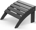 GREENVINES Adirondack-Ottoman | HDPE Plastic | Outdoor Footrest | All Weather | Foot Rest | Foot Stool | Grey | for Adirondack Chair | for Patio Backyard Pool-Ruum Studio Home