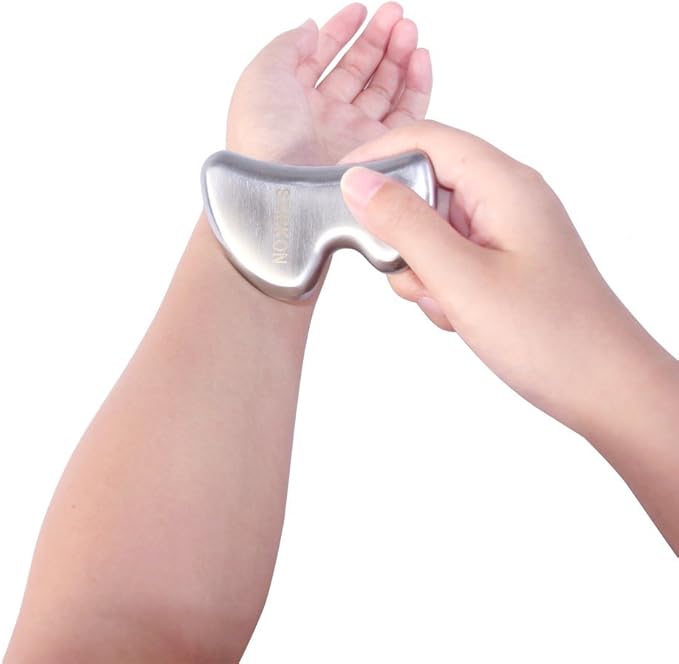 STICKON Stainless Steel Gua Sha Scraping Massage IASTM Soft Tissue Mobilization Tool (B Shape)-Ruum Studio Home