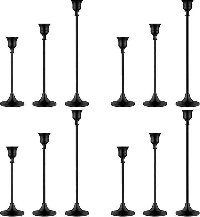 Vintage Black Candelabra Candle Holders for Fireplace & Dining-Ruum Studio Home