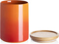 Sweejar Ceramic Food Storage Jar, Stackable Kitchen Canisters, Containers with Airtight Seal Wooden Lid for Serving Coffee Bean, Flour, Tea, Cookies, Spice and More - 58 Fl Oz (Gradient Orange)-Ruum Studio Home