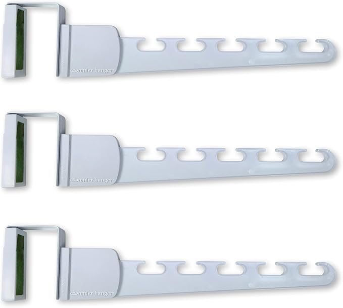 Wonder Hanger Over The Door 3-Pack Organizer for Clothes Hangers, Space-Saving Cascading Hanger Hooks, White-Ruum Studio Home