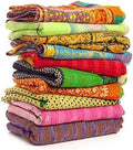Wholesale Mix lot Tribal Kantha Quilts Reversible Vintage Cotton Bedspread Sari Throw Old Assorted Patches Bed Cover Rally (1 Pc)-Ruum Studio Home