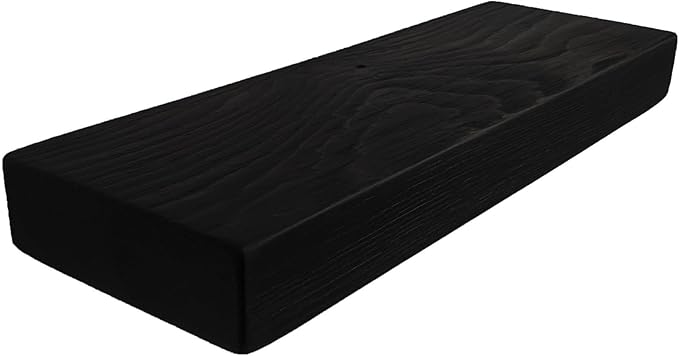 Joel's Antiques 18 Inch Wooden Floating Shelves for Wall - 18x8x2 in - Made of Natural Wood - Short Heavy Duty Rustic Wall Shelves for Bedroom - Perfect for Living Room, Kitchen - Black-Ruum Studio Home