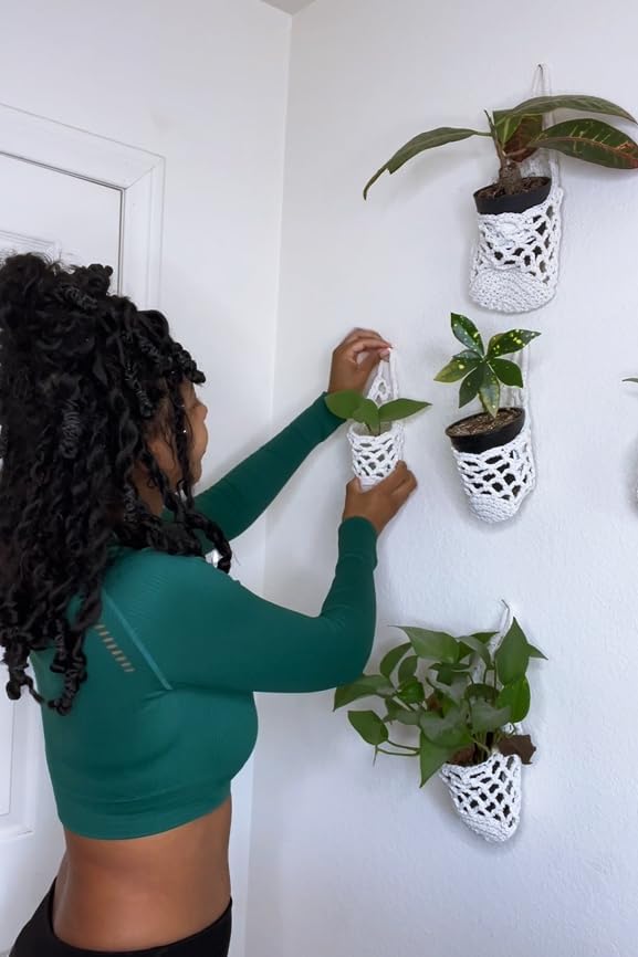 4PK Wall Planters for Indoor Plants, Macrame Plant Hanger | Wall Planter, Plant Hanger, Hanging Planter (2 Large + 2 Small)-Ruum Studio Home