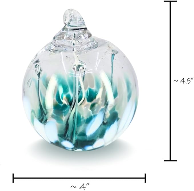 Luke Adams Handmade Glass Gazing Balls for Garden on Clearance – Hand Blown Glass Gazing Ball for Yard Décor – Decorative Garden Globe (Waterfall)-Ruum Studio Home