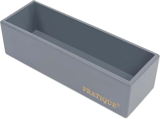 Bamboo Drawer Organizer - Kitchen Utensil Organizer Silverware Tray Cutlery Holder，Office Desk Supplies and Accessories,8.9 * 3 * 2.6,Grey-Ruum Studio Home