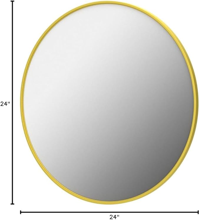 Fabuday Gold Circle Mirror for Bathroom - 24 Inch Golden Framed Round Mirror for Wall Decor, Living Room, Bedroom, Entryway Circular Mirrors-Ruum Studio Home