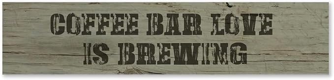 Generic Funny Wood Sign Coffee Bar Love is Brewing Rustic Wooden Hanging Sign Home Farmhouse Kitchen Wall Decoration 16 x 4 Inch-Ruum Studio Home
