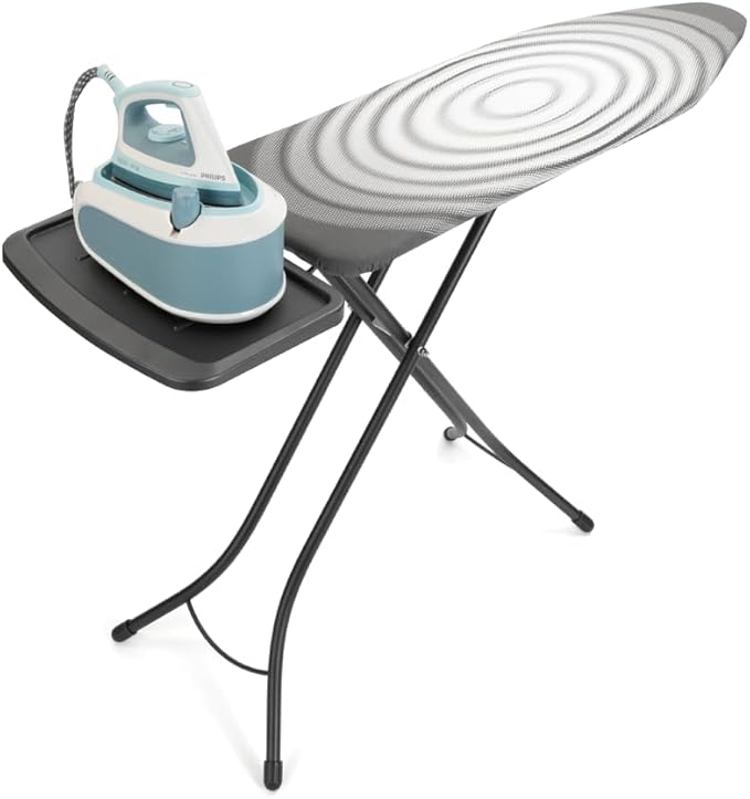 Brabantia - Ironing Board C - Extra Large Steam Unit Holder - Adjustable in Height - Non-Slip Rubber Feet - Cotton Cover with Foam Layer - Foldable XL Unit - Titan Oval - 49 x 18 inches-Ruum Studio Home