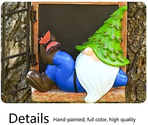 Whimsical Fairy Garden Gnome Statue, Tree Faces Decor Outdoor -5.9 Inch, Funny Garden Tree Decoration,Ideal Patio Yard Lawn Porch Decoration-Ruum Studio Home