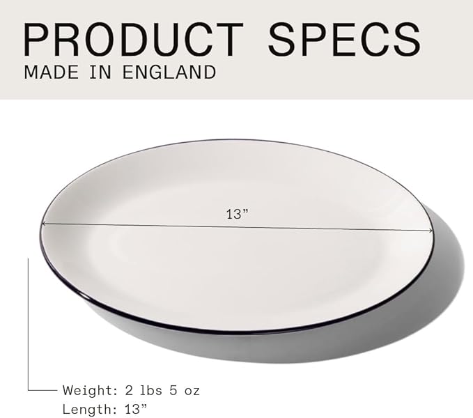 Made In Cookware - Serving Platter - White With Black Rim - Porcelain - Crafted in England-Ruum Studio Home