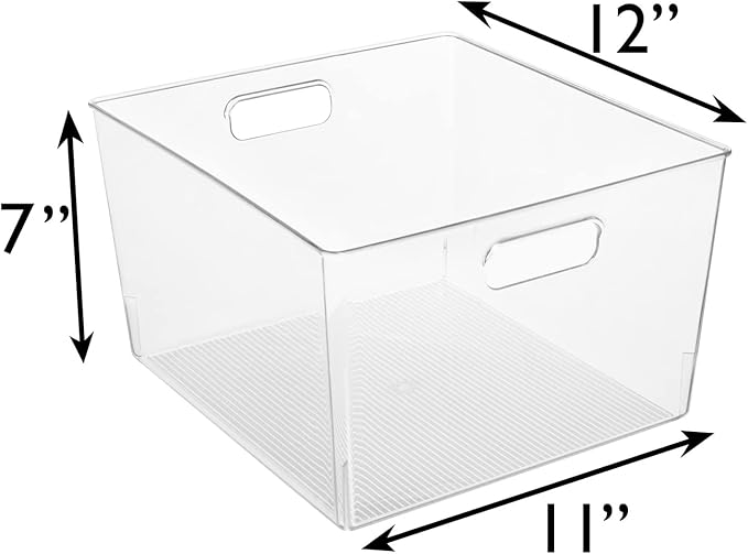 ClearSpace Clear Plastic Storage Bins – XL 8 Pack Perfect Kitchen or Pantry Organization Fridge Organizer and Storage Bins, Cabinet Organizers-Ruum Studio Home