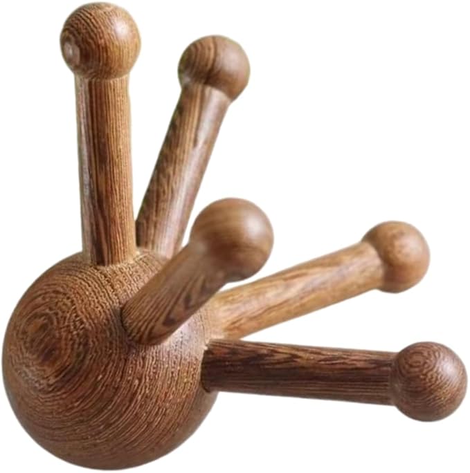 Wooden Trigger Point Massage Tool,Spider Shape 5 Legs Massager,Scalp Massager Scraping Tool for Back,Neck,Shoulder and More-Ruum Studio Home