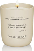M&SENSE Natural Soy Candle| Linen Breeze | 5.3 oz | Minimalist Scented Candle for Relaxation, Gifting, Home Décor | for Bedroom, Office, Party Small-Ruum Studio Home