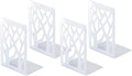 Book Ends, Bookends, Bookends for Shelves, Bookend, Book Ends for Heavy Books, White Metal Book Shelf Holder Home Decorative, Book Stoppers for Shelves, Bookend Supports 2 Pair-Ruum Studio Home