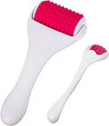 2 Pcs Muscle Roller Stick Fascia Body Cellulite Face Muscle Massage Roller Manual Massage Tools for Muscles Relief Neck Arm Back Leg Body Roller Deep Trigger Points Release Roller (White, Rosy)-Ruum Studio Home