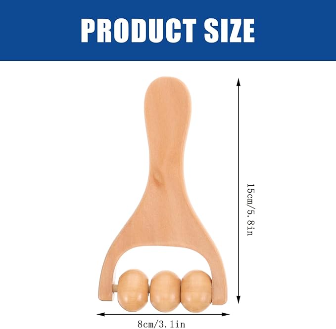 2pcs Wooden Massage Rollers Trigger Point Roller Muscle Relaxation Bead Massage Tools for Neck Back Leg Foot Arm-Ruum Studio Home