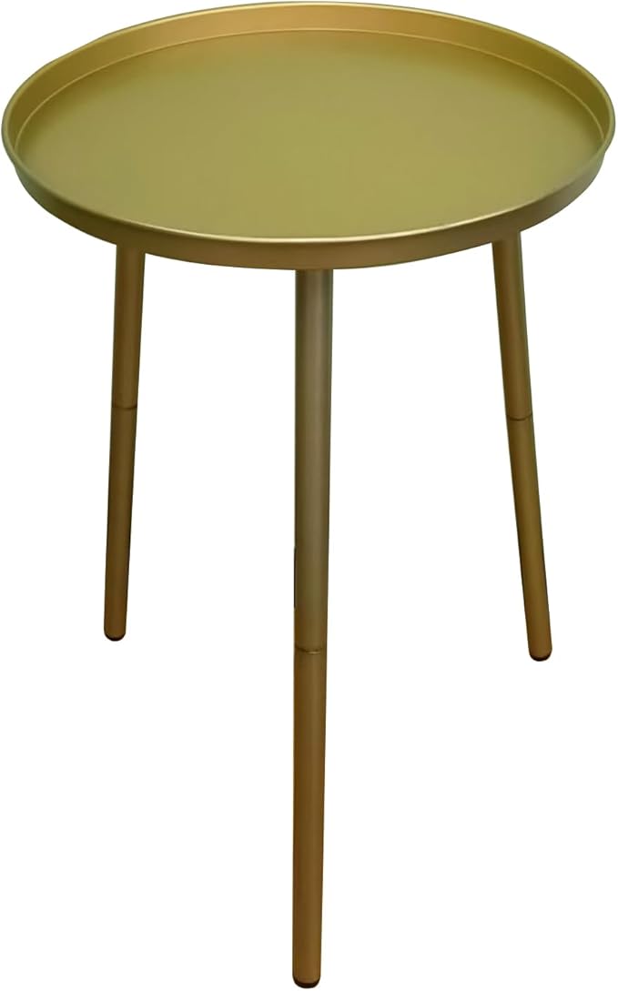 AOJEZOR Side Table: End Table for Any Room - Small Side Tables for Small Spaces Pure Golden with 3 Legged-Ruum Studio Home