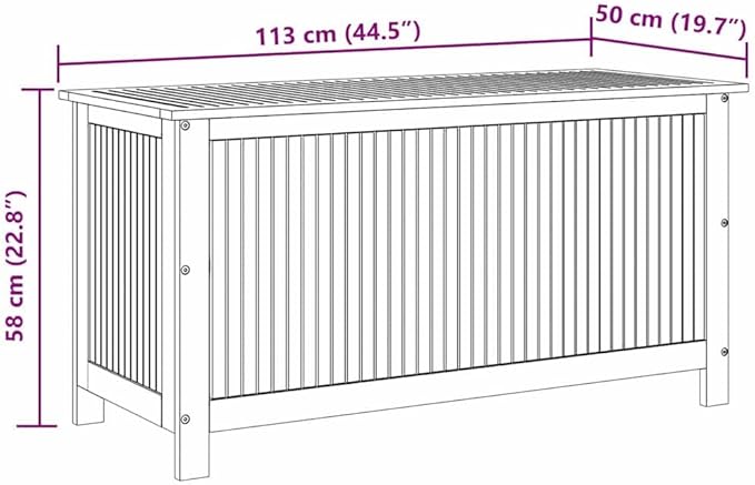 vidaXL Outdoor Storage Box - Wooden Deck Cabinet for Patio/Garden with Water-Resistant Lining, Farmhouse Style-Ruum Studio Home