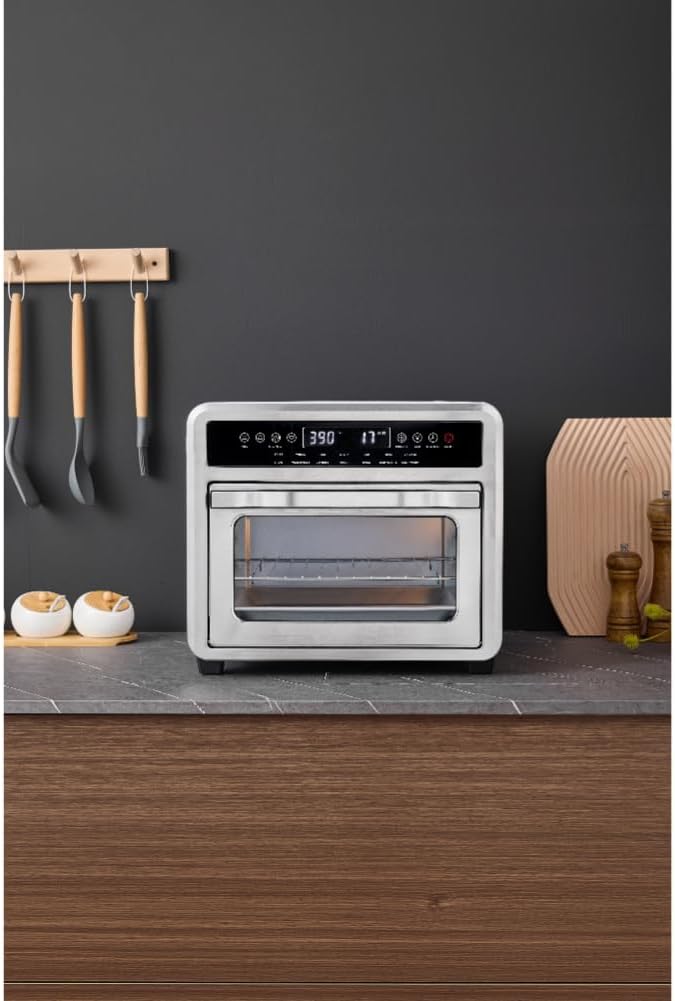 Air Fryer Oven, Digital, 26 Quart 10-in-1 Countertop Toaster Oven & Air Fryer Combo - Grill, Rotisserie, Dehydrator, Pizza Oven, & More, Stainless Steel-Ruum Studio Home