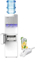 Hot and Cold Water Dispenser with Ice Maker for 5 Gallon Bottle Water Cooler Dispenser Built-in Ice Maker 27 lbs in 24 hrs with Child Safety Lock-Ruum Studio Home