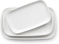 DOWAN Serving Platters and Trays for Wedding Decor, 16"/14"/12" Serving Dishes for Entertaining, White Porcelain Plates Set of 3-Ruum Studio Home