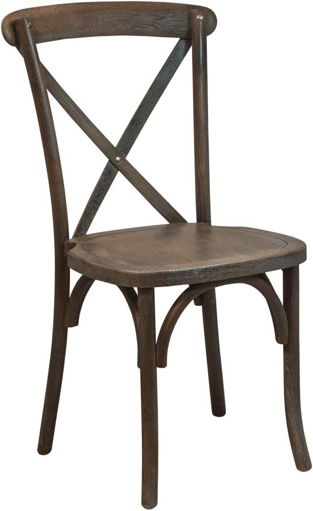 EMMA + OLIVER 2-Pack Gray Wash Dark Driftwood X-Back Chair-Ruum Studio Home