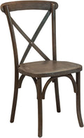 EMMA + OLIVER 2-Pack Gray Wash Dark Driftwood X-Back Chair-Ruum Studio Home
