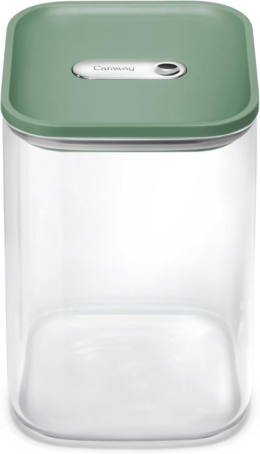 Caraway 4qt Glass Airtight Food Storage Container with Lid – Non-Toxic, BPA-Free Kitchen Storage Container – Stackable, Space-Saving Airtight Container for Dry Goods and More - Sage-Ruum Studio Home