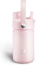 Kids Insualated Water Bottle with Straw - 12oz Stainless Steel Water Bottle with Dual Spouts, Leak-Proof, BPA-Free, Double Wall Vacuum Keeps Cold for 24 Hours for Sports, Travel, School (Cotton Candy)-Ruum Studio Home