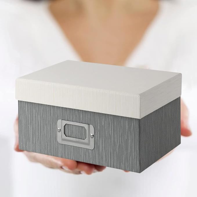 Briful Photo Boxes with Lids - 4 in 1 Set Waterproof Storage Boxes with Handles for Clothes, Shoes, Office, Cosmetic, Books-Ruum Studio Home