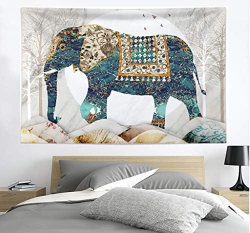 Elephant Tapestry, Forest Moon Tapestries, Bohemian Hippie Boho Trippy Indie Aesthetic Wall Tapestry, Watercolor Yoga Mystic Vintage Wall Hanging, Home Decor for Bedrooms Living Rooms Dorm Studios-Ruum Studio Home