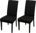 JQinHome Dining Chair Covers Dining Room Chair Slipcovers, 2 Pack High Stretch Removable Washable Parsons Chair Slipcover for Home Party Hotel Wedding Ceremony (Black)-Ruum Studio Home