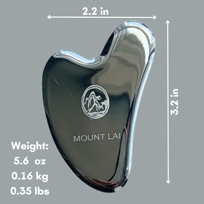 Mount Lai Stainless Steel Gua Sha Facial Tool – The Element of Refinement – Professional Grade Steel Face Sculpting Tool for Lymphatic Drainage, Puffiness Reduction & Refined Results-Ruum Studio Home