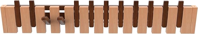Wall Mounted Piano Key Hanger | Flip Style Hook | Entrance Wall Art Hook, Made of Oak Wood (3 Times Painted, 4 Times Polished) (Walnut-Beech, 12Hooks)-Ruum Studio Home