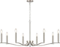 Nickel Chandeliers for Dining Room, 8-Light Chandelier Light Fixture Over Table Modern Candle Chandelier 44in Master Bedroom Chandeliers Lighting for Entry Foyer Bathtub Living Room-Ruum Studio Home