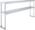 AmGood Double OverShelf Stainless Steel NSF - Many (72" Long x 12" Deep)-Ruum Studio Home
