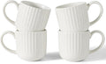 famiware Coffee Mugs Set of 4, Starlight 11 oz Mug Cup Set with Handle for Coffee, Tea, Cocoa, Milk - Ceramic Stoneware Mug Set, Matte White-Ruum Studio Home