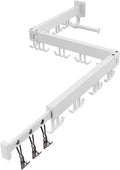 Wall Mounted Clothes Drying Rack,Drying Rack Clothing Wall Mount with Foldable Features(Tri-Fold),Space Saver,Wall Mounted Drying Rack for Laundry Balcony Bathroom (White)-Ruum Studio Home