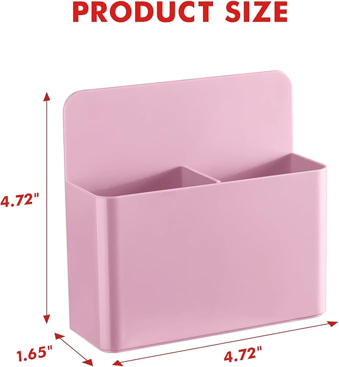 BEYGORM 2 Pack Plastics Magnetic Pen Holder for Refrigerator, Dry Erase Marker Holder for Whiteboard，Magnet School Locker Organizer Accessories, Pencil Cup, Pen Caddy, Classroom Organization(Pink)-Ruum Studio Home