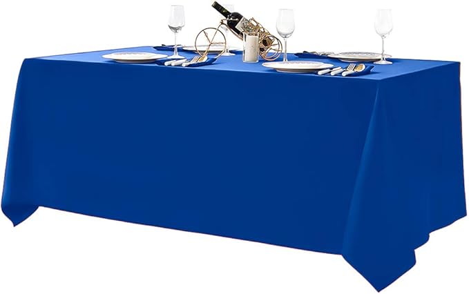 Surmente Blue Tablecloth 90 x 132-inch Rectangular Polyester Table Cloth for Weddings, Banquets, or Restaurants-Ruum Studio Home