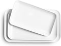 DELLING Large Serving Platter Set 16/14/12inch Large Serving Tray - Rectangular White Serving Trays for Party, Sushi, Oven Safe Dinnerware Set of 3, White-Ruum Studio Home