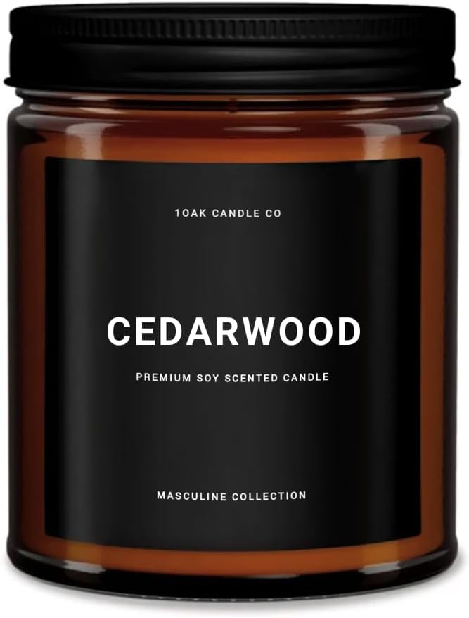 1OAK Scented Candles for Men - Cedarwood Candle - Woodsy Candles - Masculine Decor - Long Burning Candles Premium - Soy Wax (7oz.)-Ruum Studio Home