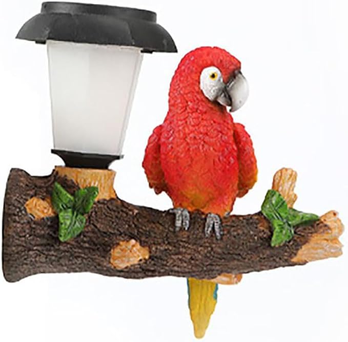 ParrotTree Hugger with Solar Lantern Outdoor Garden Hanging Statues Fence Solar Lights Ideal Parrot Housewarming&Birthday Gifts for Grandma Mom Women-Ruum Studio Home