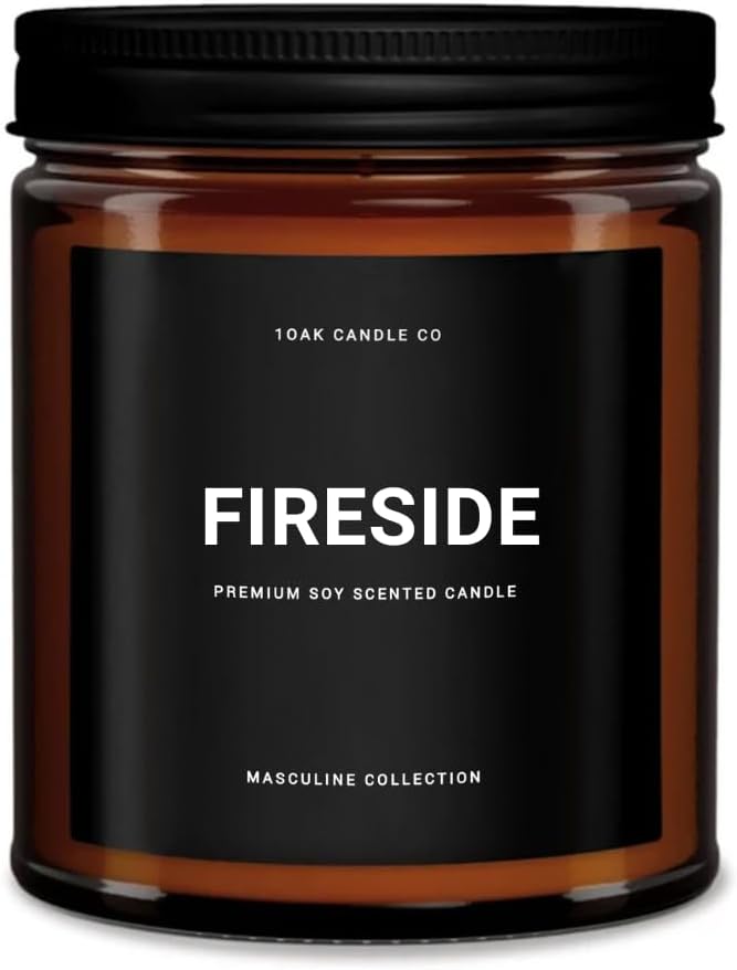 1OAK Scented Candles for Men - Fireside Candle - Campfire Candle Scent - Woodfire Candles (7oz.)-Ruum Studio Home