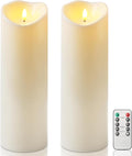 Homemory 4"x12" Outdoor Waterproof Flameless Candles with Timers and Remote Control, Battery Operated Candles, LED Plastic Candles, Ivory White, Set of 2-Ruum Studio Home