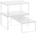 SONGMICS Cabinet Organizer Shelf, Set of 3 Kitchen Counter Shelves, Kitchen Storage, Spice Rack, Stackable, Expandable, Snow White and Matte White UKCS220W01-Ruum Studio Home